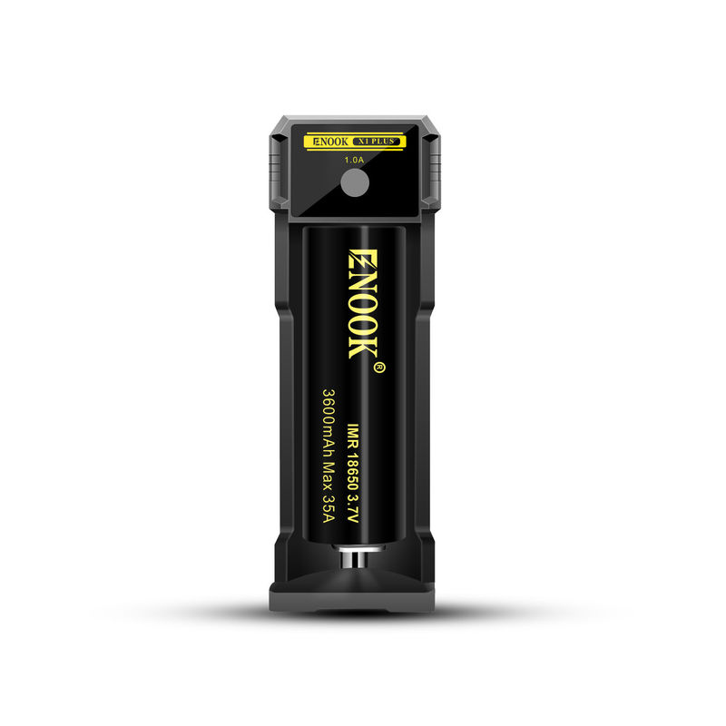 เครื่องชาร์จแบตเตอรี่ลิทธิียมออนแบบสล็อตเดียว 1.0A ปัจจุบัน USB 18650 เครื่องชาร์จแบตเตอรี่เร็ว