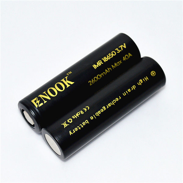 Enook อัตราการปล่อยไฟฟ้าสูง 18650 แบตเตอรี่โลก Enook 18650 2600mAh 40A 18650 แบตเตอรี่ไอออนลิธีਅਮ