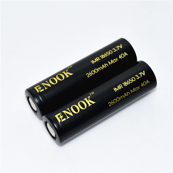 Enook อัตราการปล่อยไฟฟ้าสูง 18650 แบตเตอรี่โลก Enook 18650 2600mAh 40A 18650 แบตเตอรี่ไอออนลิธีਅਮ