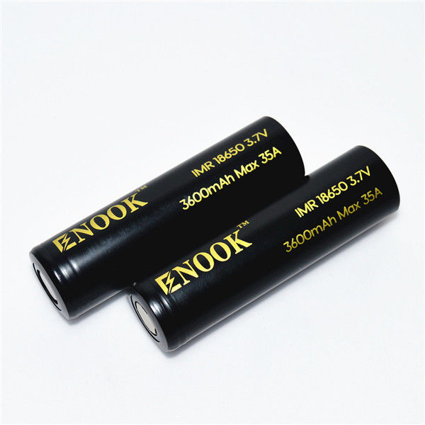 อัตราการปล่อยไฟฟ้าสูง 3600mAh แม็กซ์ 35A 18650 แบตเตอรี่ชาร์จใหม่ 3.7V แบตเตอรี่ไอออนลิเดีย