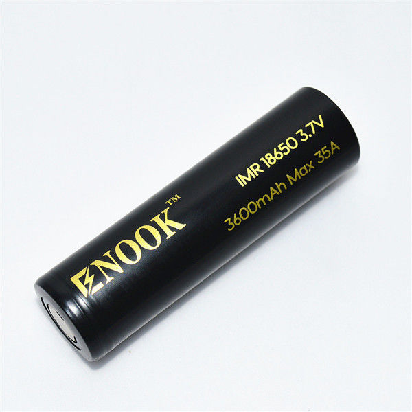 อัตราการปล่อยไฟฟ้าสูง 3600mAh แม็กซ์ 35A 18650 แบตเตอรี่ชาร์จใหม่ 3.7V แบตเตอรี่ไอออนลิเดีย