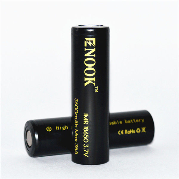 อัตราการปล่อยไฟฟ้าสูง 3600mAh แม็กซ์ 35A 18650 แบตเตอรี่ชาร์จใหม่ 3.7V แบตเตอรี่ไอออนลิเดีย