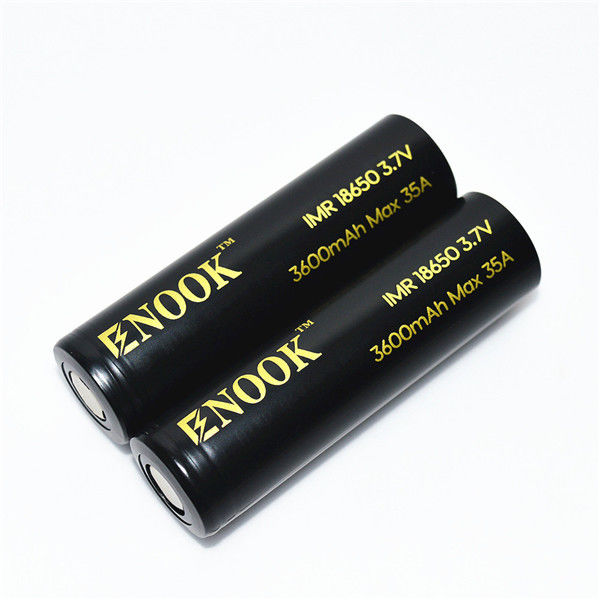 อัตราการปล่อยไฟฟ้าสูง 3600mAh แม็กซ์ 35A 18650 แบตเตอรี่ชาร์จใหม่ 3.7V แบตเตอรี่ไอออนลิเดีย