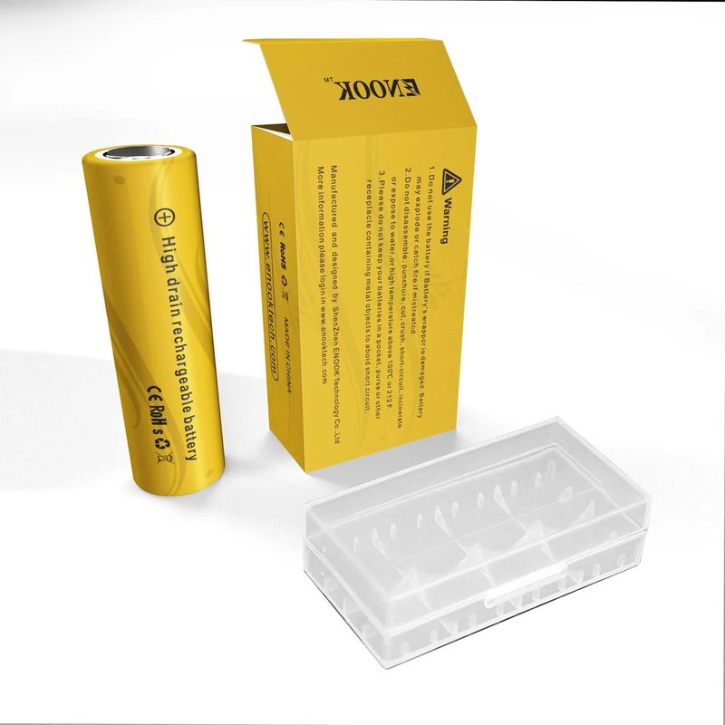 Doublepow ราคาปลีก 18650 3.7V 2200mah แบตเตอรี่ชาร์จใหม่ เซลล์ 40A 3.7V mod 18650 แบตเตอรี่ลิตยอนสีเหลือง