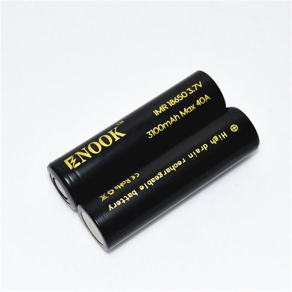 3100mAh 3.7V 18650 แบตเตอรี่ Li Ion 40A แบตเตอรี่ชาร์จใหม่