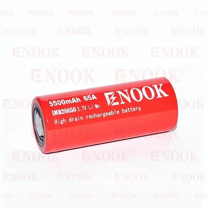 ขายดีที่สุด Enook 26650 เซลล์ลิโออน 5500mAh 65A แบตเตอรี่สูง 3.7V แบตเตอรี่ชั้นราบ