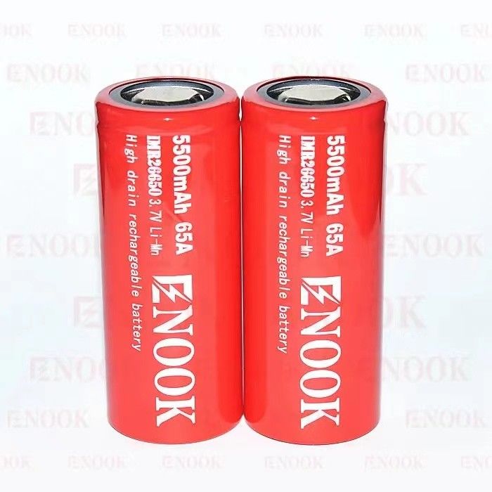ขายดีที่สุด Enook 26650 เซลล์ลิโออน 5500mAh 65A แบตเตอรี่สูง 3.7V แบตเตอรี่ชั้นราบ
