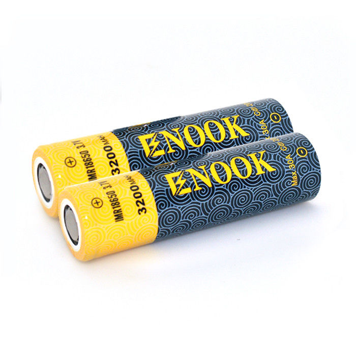 18650 เซลล์แบตเตอรี่ลิทธิียมไอออน 3200mAh 3.7V อัตราการปล่อยไฟฟ้าสูง สําหรับคอมพิวเตอร์