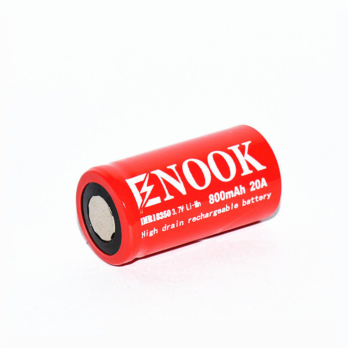 แบตเตอรี่ Li-Ion 800mAh 20amp 18350 Li Mn แบตเตอรี่สําหรับไฟฟัน
