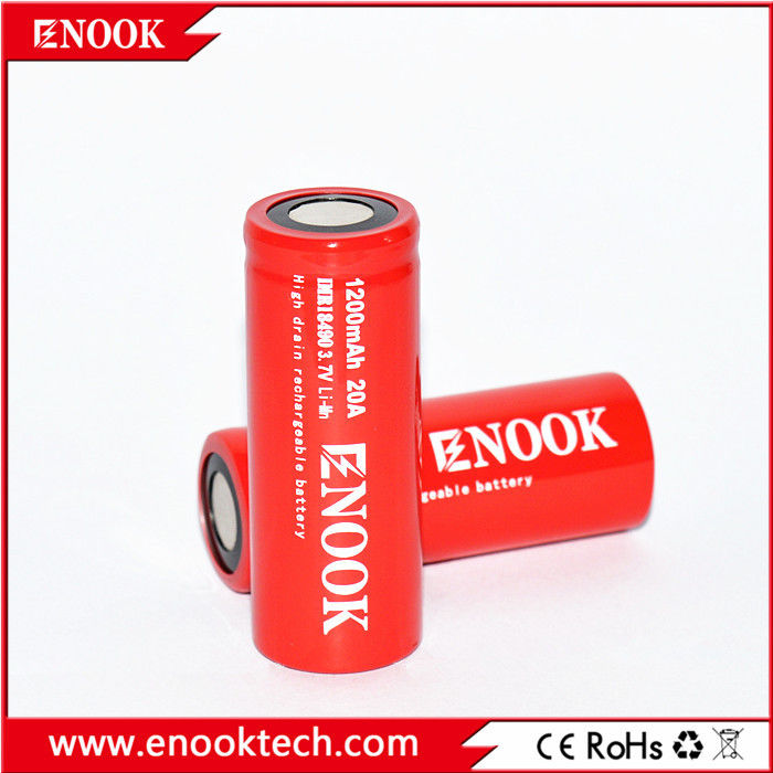 18490 ซิลินเดอร์ แบตเตอรี่ลิทธิียมไอออน เซลล์ 1200mAh 3.7V 20A สําหรับจักรยานไฟฟ้า