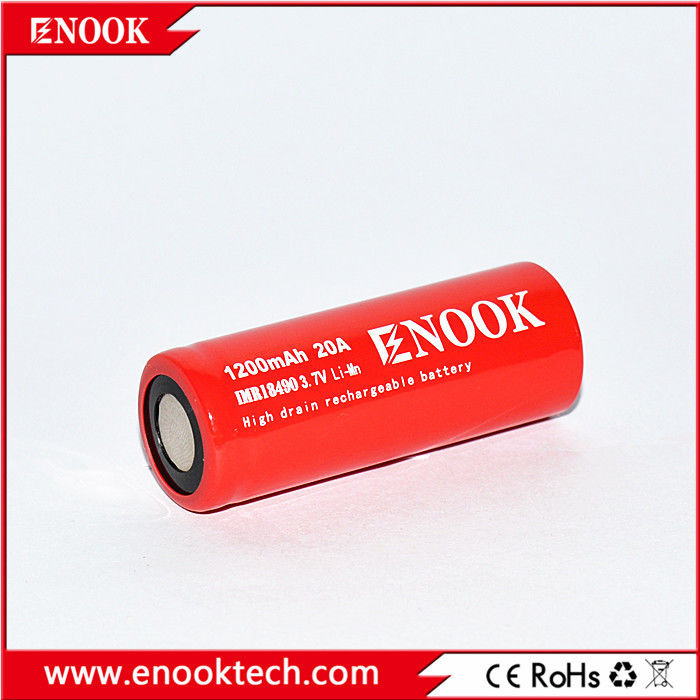 18490 ซิลินเดอร์ แบตเตอรี่ลิทธิียมไอออน เซลล์ 1200mAh 3.7V 20A สําหรับจักรยานไฟฟ้า