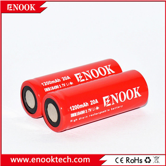 18490 ซิลินเดอร์ แบตเตอรี่ลิทธิียมไอออน เซลล์ 1200mAh 3.7V 20A สําหรับจักรยานไฟฟ้า