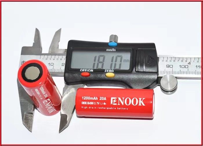 18490 1200mAh 20A 3.7V จักรยานไฟฟ้า แบตเตอรี่ชาร์จได้ เซลล์ชั้นราบ ประเภท