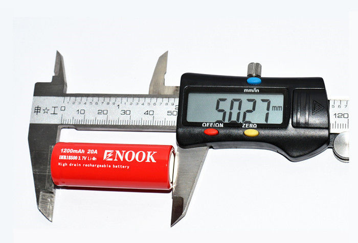 Enook 1200mAh 20A แบตเตอรี่ลิตยูมไอออน เซลล์ 3.7V 18500 แบตเตอรี่ลิตยูมไอออน