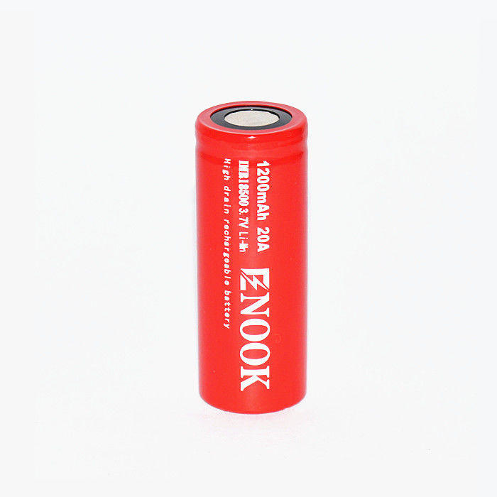 Enook 1200mAh 20A แบตเตอรี่ลิตยูมไอออน เซลล์ 3.7V 18500 แบตเตอรี่ลิตยูมไอออน