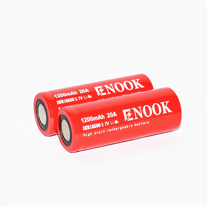 Enook 1200mAh 20A แบตเตอรี่ลิตยูมไอออน เซลล์ 3.7V 18500 แบตเตอรี่ลิตยูมไอออน