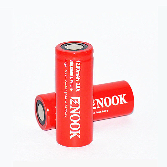 Enook 1200mAh 20A แบตเตอรี่ลิตยูมไอออน เซลล์ 3.7V 18500 แบตเตอรี่ลิตยูมไอออน