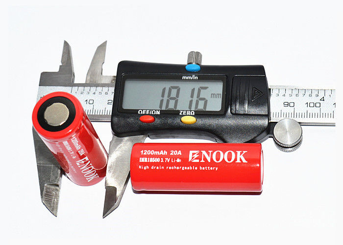 Enook 1200mAh 20A แบตเตอรี่ลิตยูมไอออน เซลล์ 3.7V 18500 แบตเตอรี่ลิตยูมไอออน