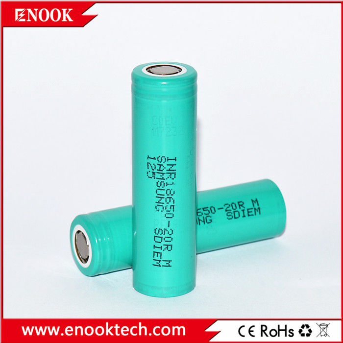 ในคลัง 18650 samsung 20R 3.7v 2000mah 18650 แบตเตอรี่ลิทธิียมไอออนที่สามารถชาร์จใหม่ได้ สําหรับ แบตเตอรี่แพ็ค