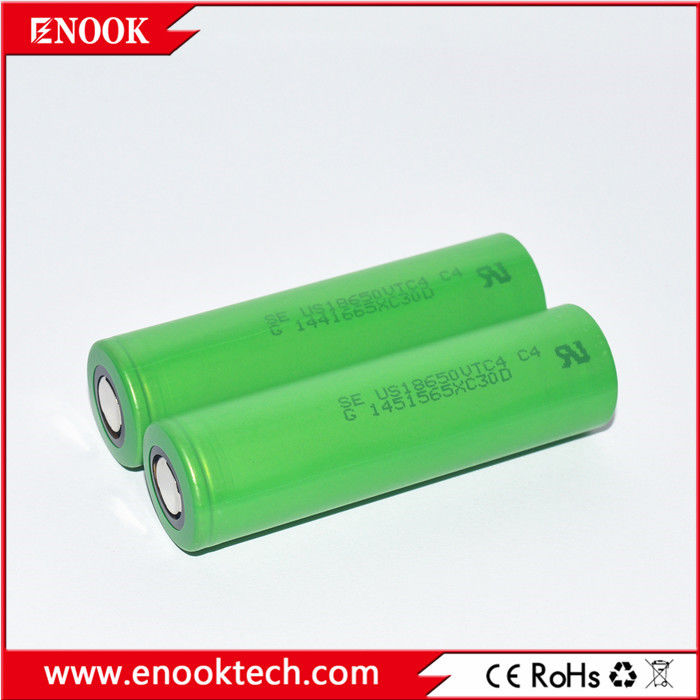 แบตเตอรี่จักรยานอิเล็กทรอนิกส์ 3.6V 18650 US18650VTC4 2100mAh 18650 30A แม็กซ์