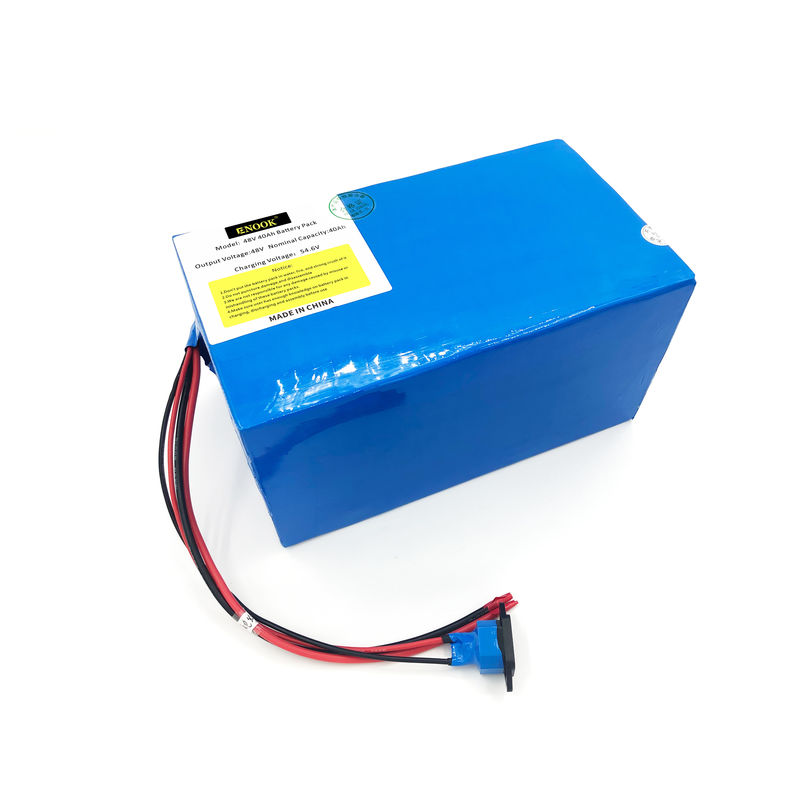 แบตเตอรี่สกูเตอร์ 48V 40Ah 50A E แบตเตอรี่จักรยาน Lithium Ion E สีฟ้า