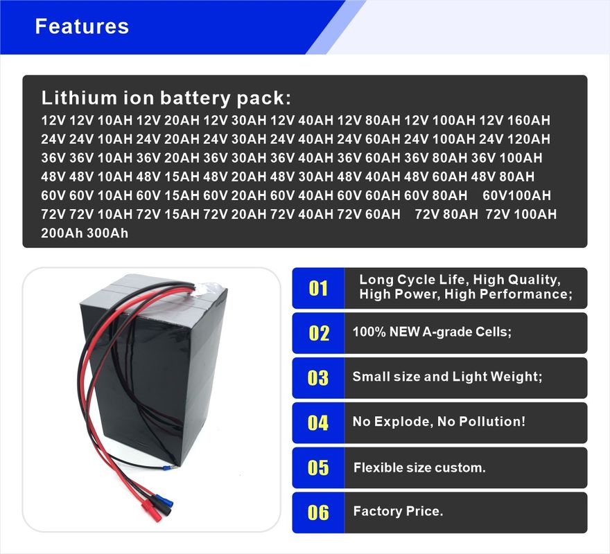 E Scooter 72v 40ah 45Ah 3000W มอเตอร์แบตเตอรี่ลิธีอุตสาหกรรมสําหรับแบตเตอรี่การเคลื่อนไหวไฟฟ้า