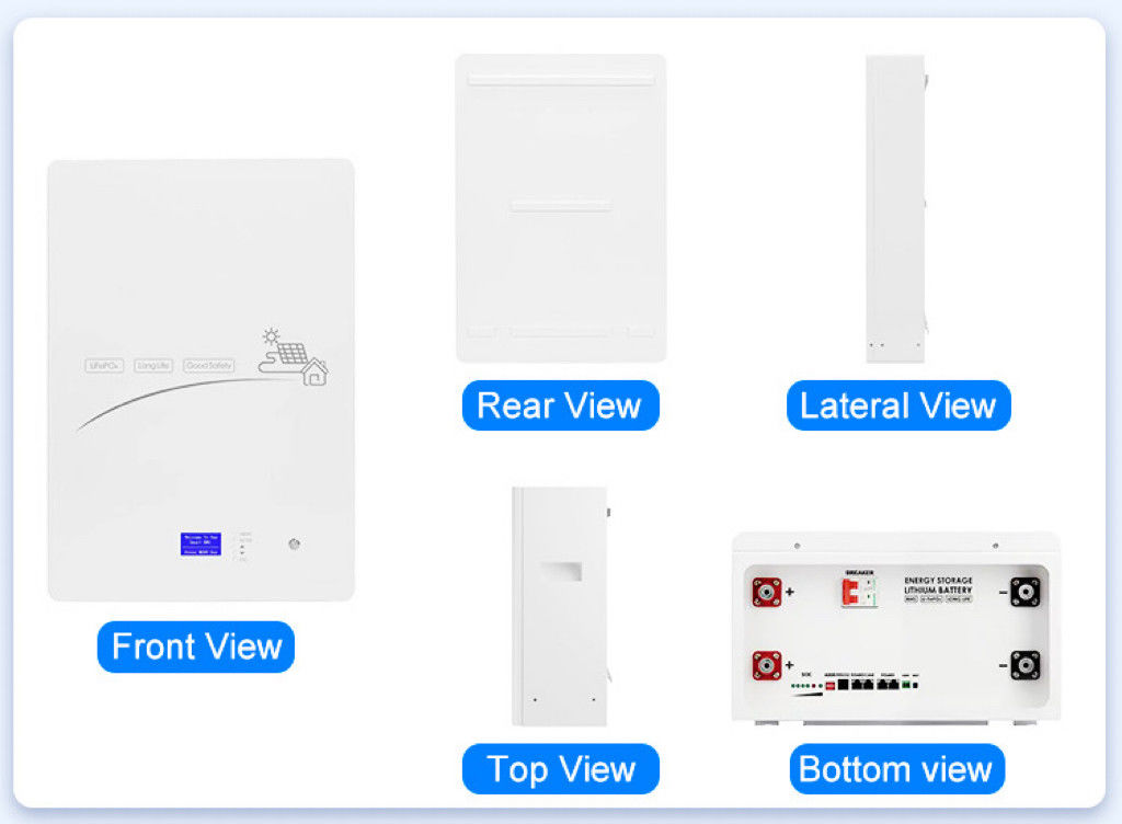บ้าน Powerwall แบตเตอรี่เก็บแสงอาทิตย์ Solaire แบตเตอรี่ลิตยูม 200Ah 10Kw 20Kw 50Kw 48V 51V 100Ah Lifepo4 แบตเตอรี่ลิตยูมไอออน