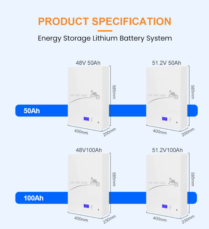 Enook Solar 5KWH 10KWH LifePO4 แบตเตอรี่ลิธีਅਮ 24V 48V พลังงานแสงอาทิตย์ 200Ah พลังงานกําแพง Lifepo4 Pack
