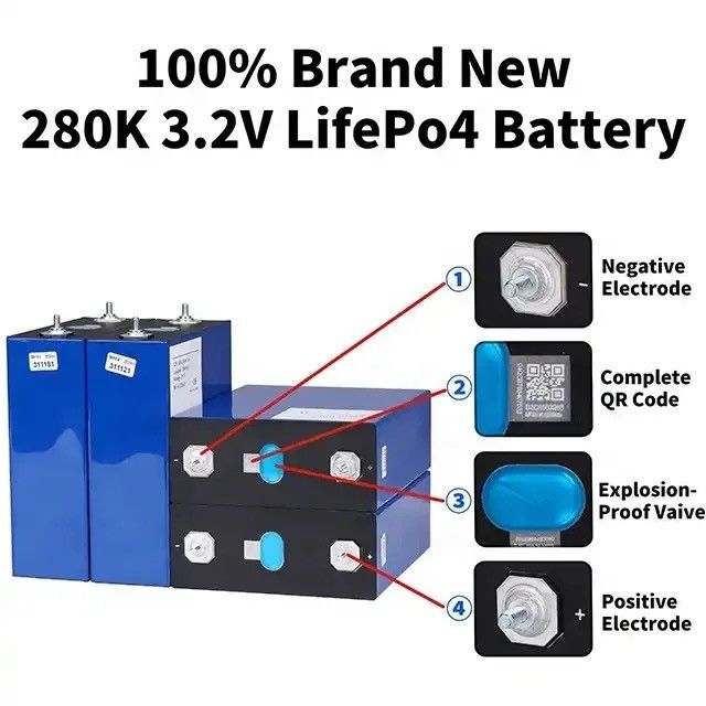 3.2V 100Ah 105Ah 200Ah 320Ah 280Ah Lifepo4 แบตเตอรี่ แบตเตอรี่ลิตিয়ামไอออน สําหรับ PV / ระบบเก็บพลังงานในบ้าน
