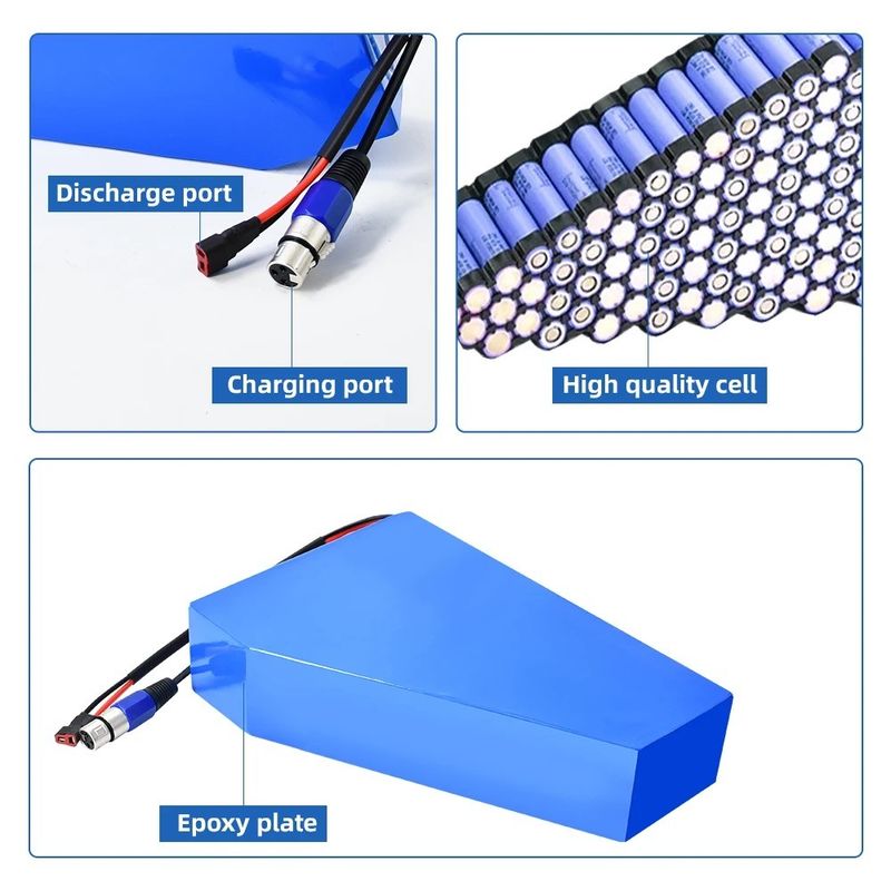 18650 เซลล์สามเหลี่ยม 36V / 48V / 52V / 60V / 72V แบตเตอรี่จักรยานไฟฟ้า 13Ah ~ 17.5Ah ความจุ