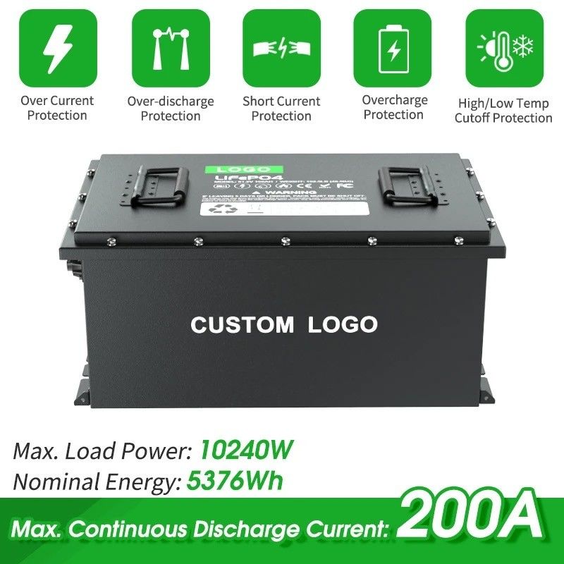 58.4V 100ah 105ah 200ah คาร์ตกอล์ฟ LiFePO4 แบตเตอรี่ไฟฟ้าลิตยูมไอออน แพ็ค 51.2V วงจรลึก IP64
